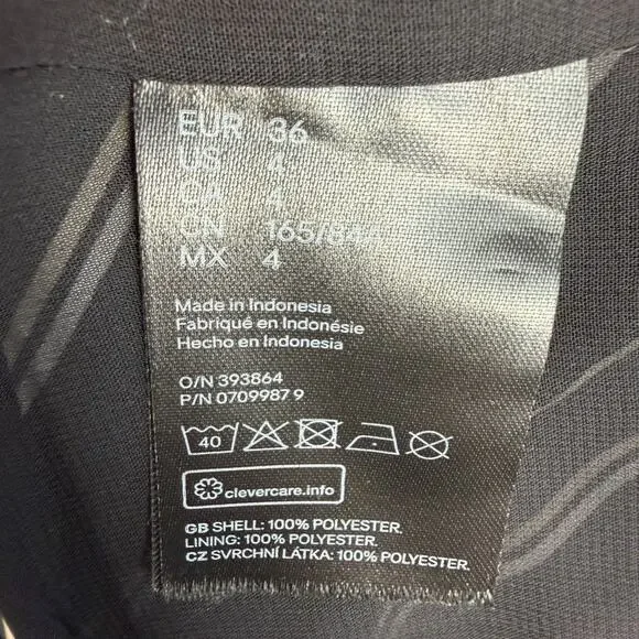 Black Striped Shirt Dress Knee Length Size 4 Young Professional Office Career - Picture 11 of 12